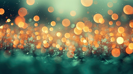 Happy Christmas light decorations in new year night winter background. Ornaments elements gold confetti bokeh color Xmas ornaments Glass ball tree decorations. Christmas glowing Golden Background.の素材