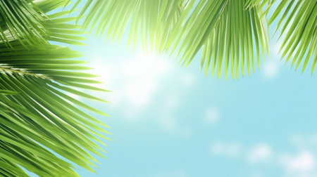 Palm sunday and easter day for welcome Jesus before Easter day. Wooden Cross and palm on white background easter sign symbol concept, World Environment Day Green coconut leavesの素材