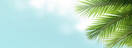 Palm sunday and easter day for welcome Jesus before Easter day. Wooden Cross and palm on white background easter sign symbol concept, World Environment Day Green coconut leavesの素材