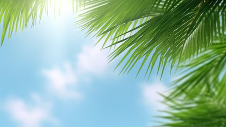 Palm sunday and easter day for welcome Jesus before Easter day. Wooden Cross and palm on white background easter sign symbol concept, World Environment Day Green coconut leavesの素材