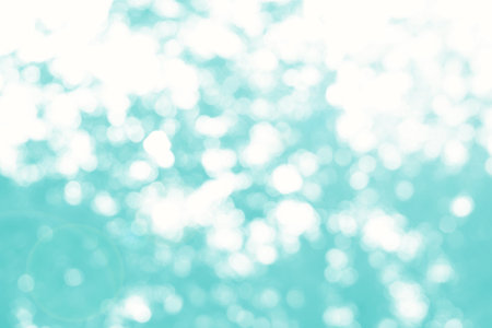 Abstract blur focus mint green Bokeh leaf spring nature light eco Blue foliage background concept cool summer texture, bio spring calm day, organic health in turquoise wallpaper, blurred park leaf.の写真素材