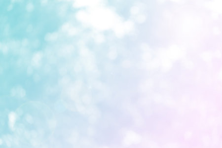 Abstract blur focus mint green Bokeh leaf spring nature light eco Blue foliage background gradient cool summer texture, bio spring calm day, pastel pink fade turquoise wallpaper, blurred park leaf.の写真素材