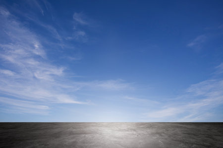 car texture street summer nature view. Empty road floor distance blue sky cloudy horizon asphalt texture dramatic perspective wide landscape view travel tourism epic backgroundの写真素材