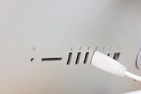 Cable connector USB 3.0 on hubの写真素材