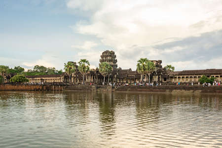 Siem reap, cambodia - Cambodia, Siem Reap, Angkor wat khmer temple landscape photography with touristの写真素材