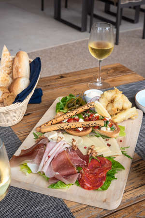 Italian style cold cuts platterの写真素材