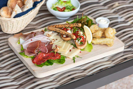 Italian style cold cuts platterの写真素材