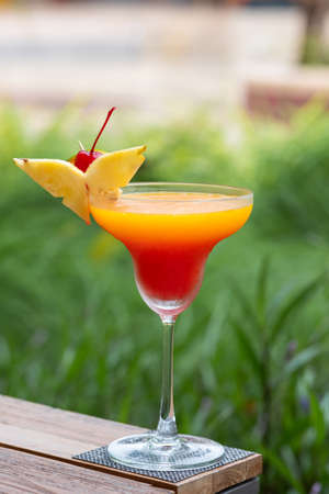 colourful cocktail and mocktail serving during the happy hoursの写真素材