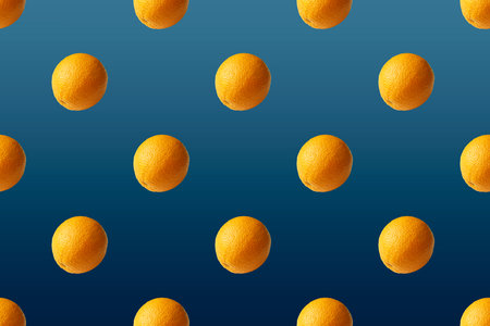 Seamless pattern orange on a blue background. pattern.