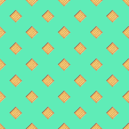 Seamless pattern, cookies, biscuits on a green background. Patternの写真素材