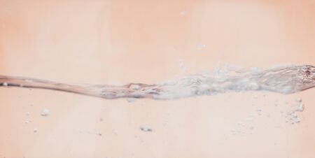 Flowing water with bubbles in the aquariumの写真素材