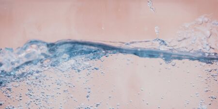 Flowing water with bubbles in the aquariumの写真素材