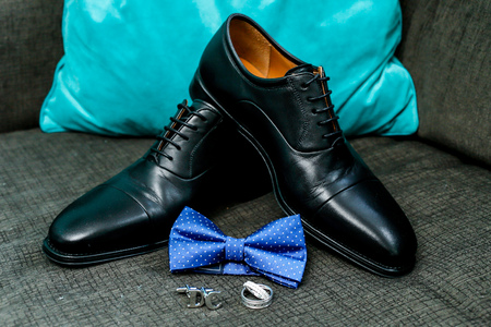 A Composition with groom set. Men's accessories.の写真素材