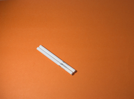 A top view image of several commercially made cigarettes.の写真素材