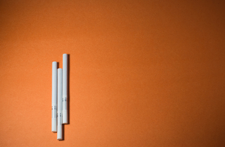 A top view image of several commercially made cigarettes.の写真素材