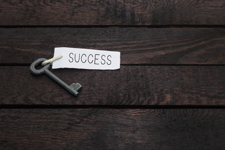 old key to success concept with label or tag.の写真素材