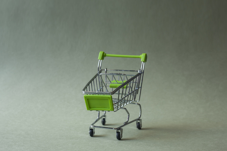 Mini Shopping Cart On The Table. Business , e-commerce conceptの写真素材