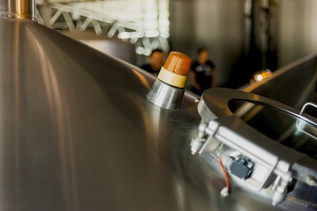 brewery stainless steel tanks. business concept brewed beer, craft beer, brewery, beer productionの写真素材