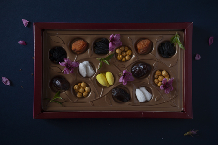 Eid Mubarak. Different iftar sweets. Celebrating Eid Al Adha. Islamic traditional holiday. Eid al-Fitr. Holly Ramadan. Middle East religious holiday. Iftar table decorated dried date fruit and sweets.の写真素材