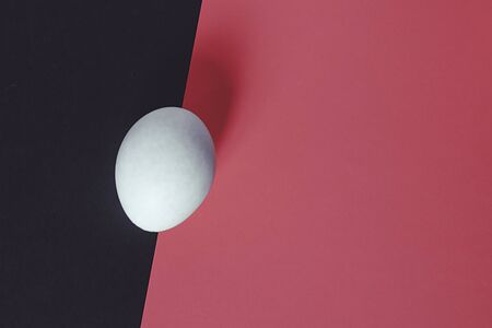 Abstract image. A single egg on the splitted background. Possible concepts of loneliness, Divorce, separation,の写真素材