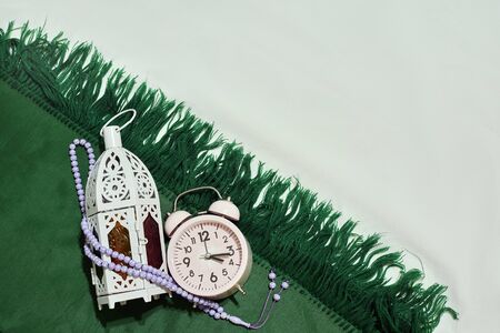 Ramadan Kareem. Islamic Background with traditional middle-eastern lantern. The holy month of Ramadan Kareem. Top viewの写真素材