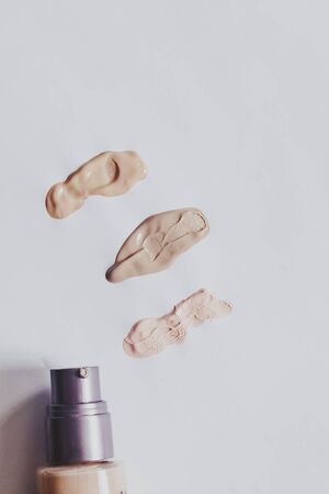 Women's cosmetics and accessories on paper. Beauty products. View from above. Top viewの写真素材