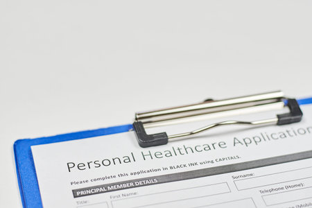 Health Insurance Industry. Individual medical health insurance policy and stethoscope