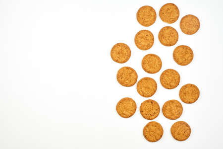 Sweet cookies on the pure white fabric blanketの写真素材