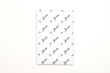 January gift box on white background