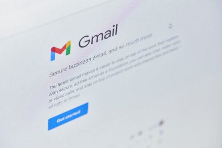 California, United States - 25 November 2021: Google mail or Gmail web page on computer monitor....
