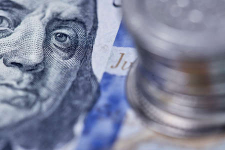 Default of financial system. Global economy recession. Russia and Ukraine conflict. Global financial market fallの写真素材