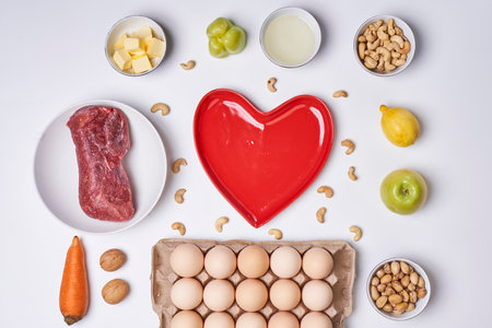 Ketogenic diet. Ingredients for keto diet. High good fat, healthy food. Ingredients for healthy foods selection. Balanced healthy ingredients of unsaturated fats for the heart and blood vessels.の写真素材