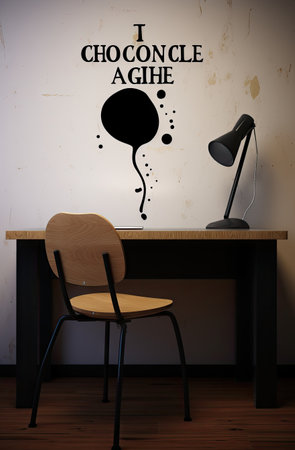 a wall sticker with the wordsi choose youand an image of a black lamp on itの素材