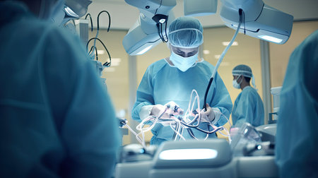 surgeons performing an operation in the operating room at orthus medical centre, dublin photo by person via flickonlyの素材