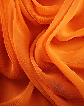 an orange fabric that looks like its blowing in the wind, as if you are looking for something to doの素材