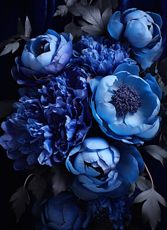 some blue flowers on a black background with text overlay that says,the best way to use dark colors in your homeの素材