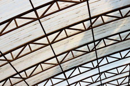 sloping the slope of the roof, plastic on metal frameの写真素材