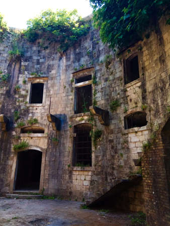 Ruins of an old fortress on the island of Mamula.のeditorial素材