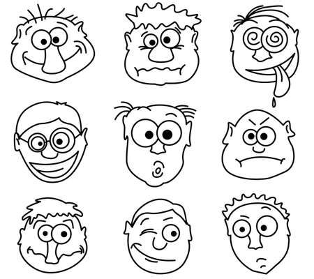 Faces icons. Part1 - male avatars.のイラスト素材