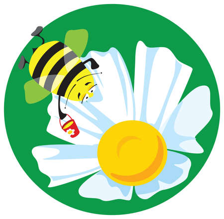  illustration of flying beeのイラスト素材