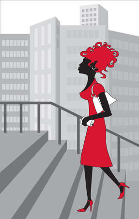 The purposeful woman in cityのイラスト素材