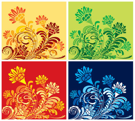 set of abstract flower seasonal backgrounds. のイラスト素材