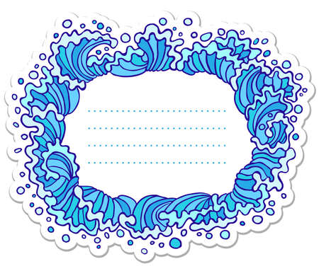 Doodle frame with stylized wavesのイラスト素材