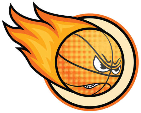 Basketball ball on fireのイラスト素材