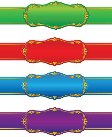 Set of design shapes and ribbons.のイラスト素材