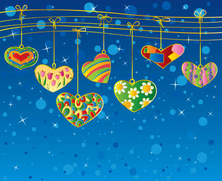 Valentine's background with heart-shape garlandのイラスト素材