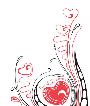 isolated valentine`s  ornament with heartのイラスト素材