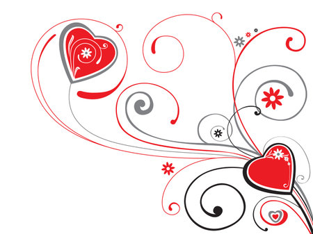 valentine`s  ornament with heartのイラスト素材