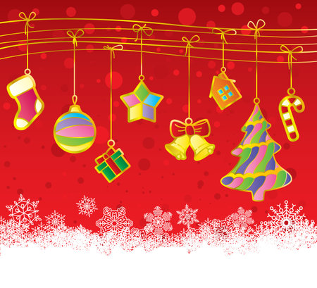 Christmas frame with gold garlandのイラスト素材