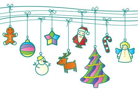 Christmas retro garlandのイラスト素材